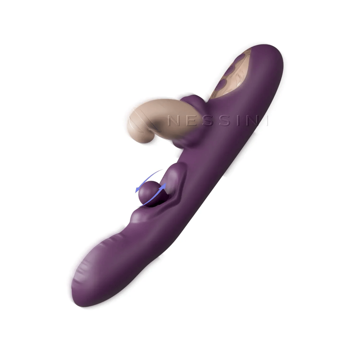3-i-1 intimvibrator med rörelse- och vibrationsfunktion