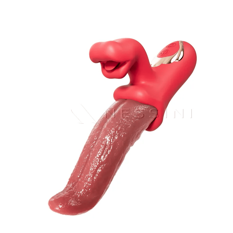 Massaggiatore personale a movimento linguale con forma in silicone morbido