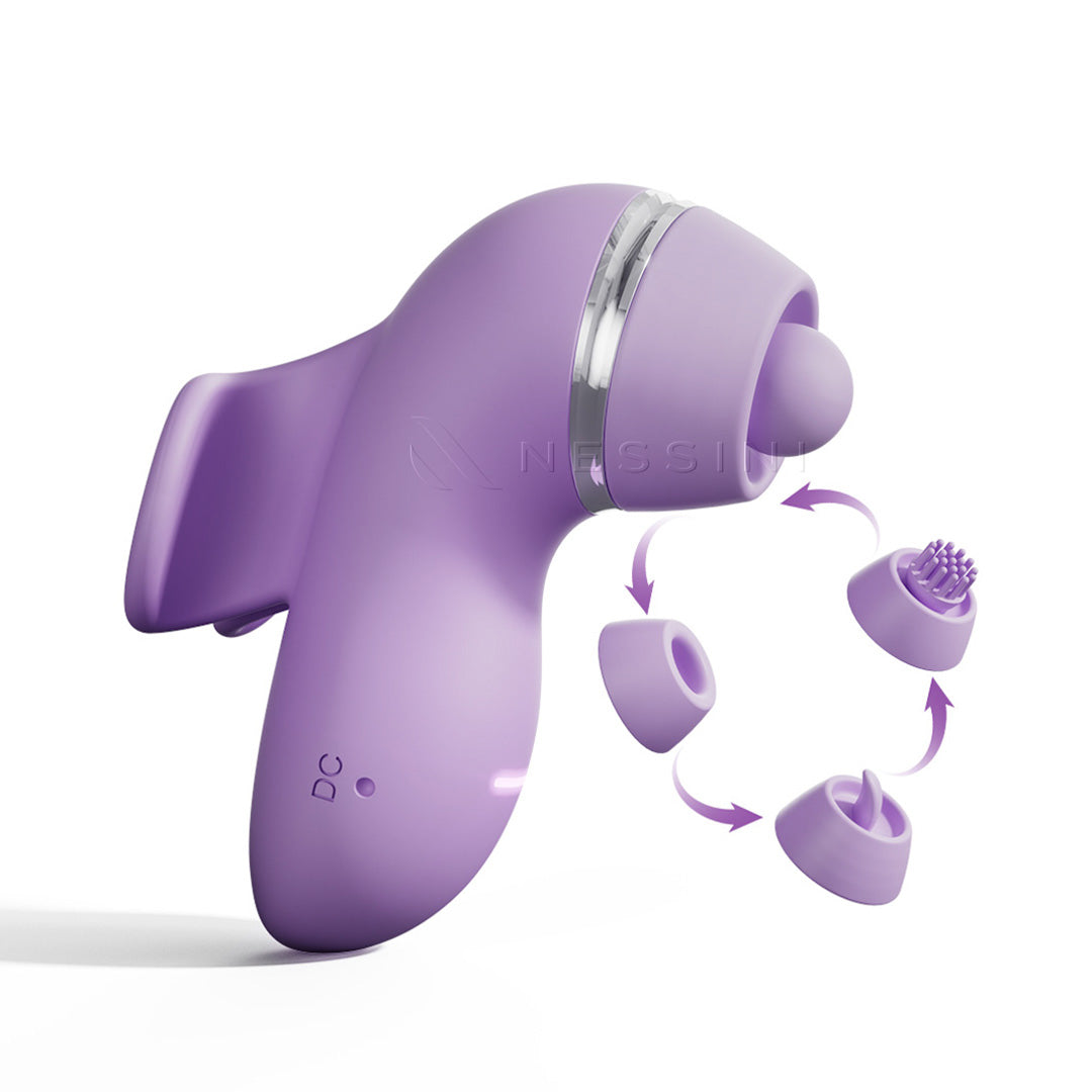 Schmetterlingsförmiger gekrümmter Intim-Massager – Klopf-, Flatter- & Multi-Vibrationsmodi  
