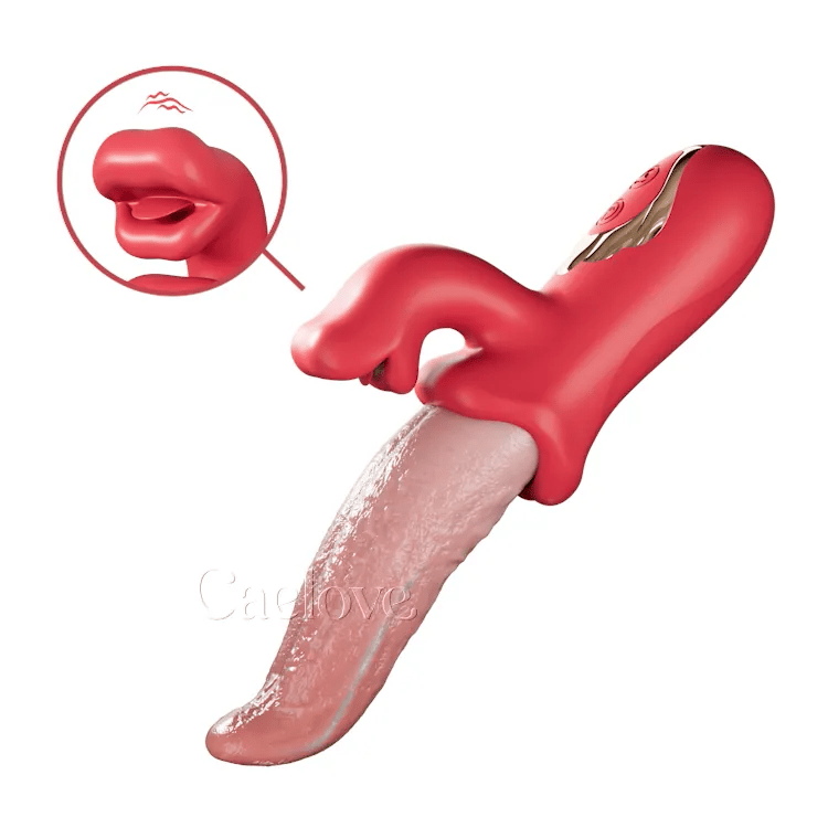 Licking Tongue Vibrator with Realistic Silicone Shaft