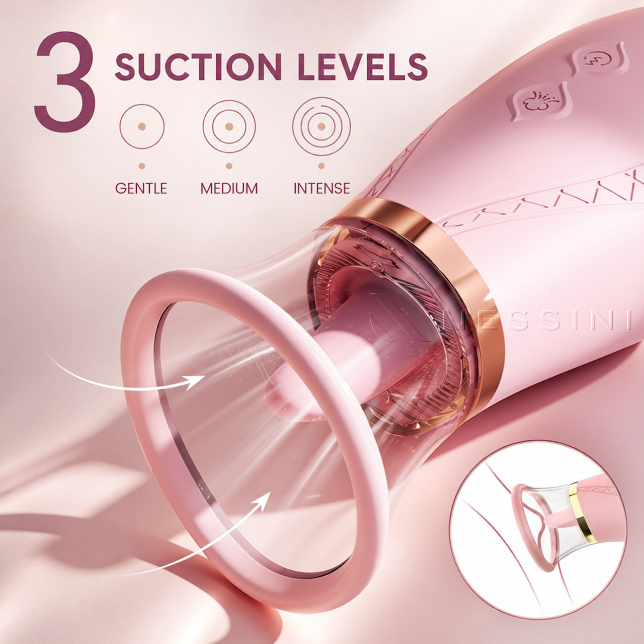 BlushWave Tongue-Motion Personal Massager – 9 Modes & 3 Suction Levels
