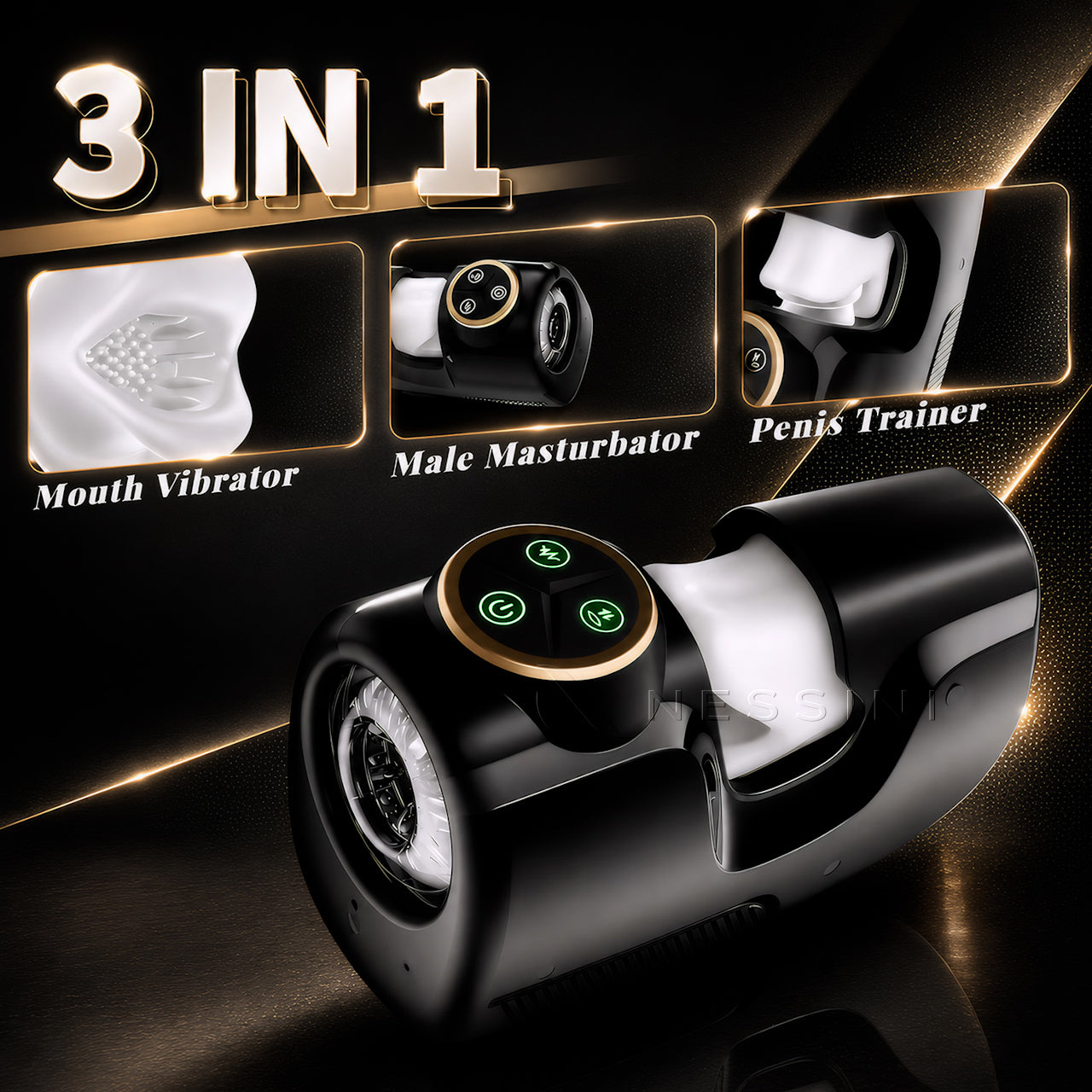 3-in-1 Automatic Male Stroker with Thrusting, Vibration & Grip Modes