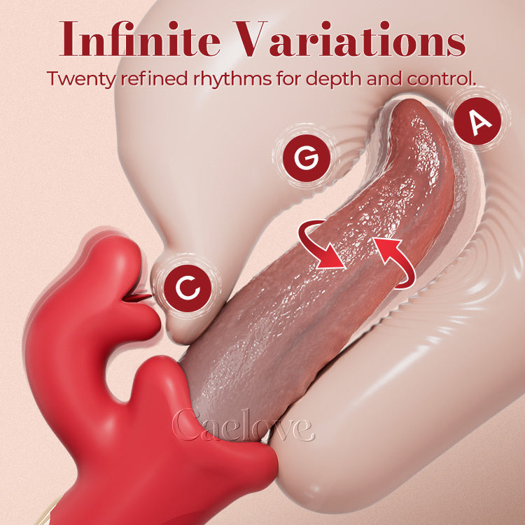 Licking Tongue Vibrator with Realistic Silicone Shaft