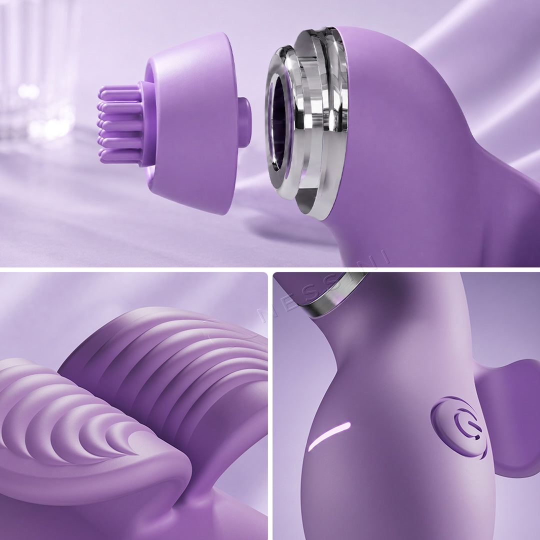 Schmetterlingsförmiger gekrümmter Intim-Massager – Klopf-, Flatter- & Multi-Vibrationsmodi  