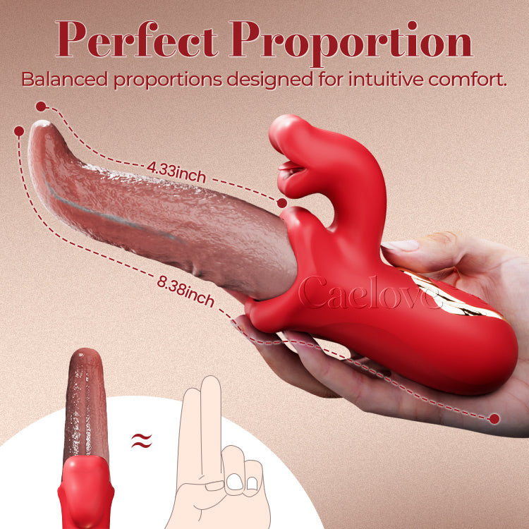 Licking Tongue Vibrator with Realistic Silicone Shaft